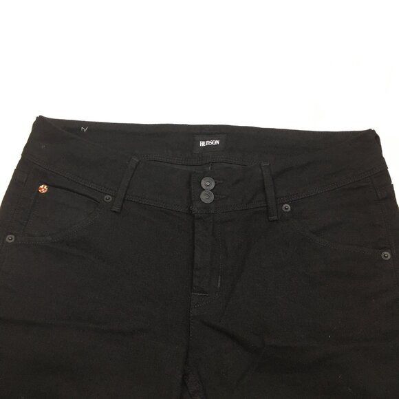 HUDSON Black COLLIN Flap 5 Pocket Logo Hardware Skinny Jeans - Picture 4 of 11